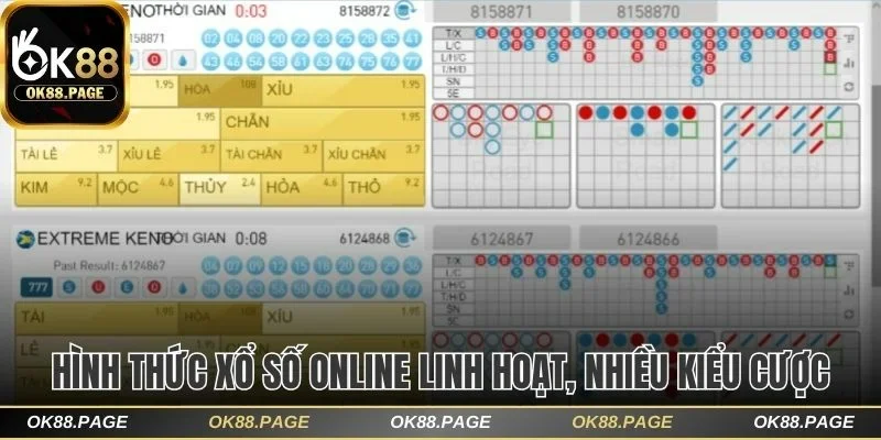 Keno Trực Tuyến Mang Đến Cơ Hội Đổi Đời Nhanh Chóng Tại OK88 2 Hình thức xổ số online linh hoạt, nhiều kiểu cược
